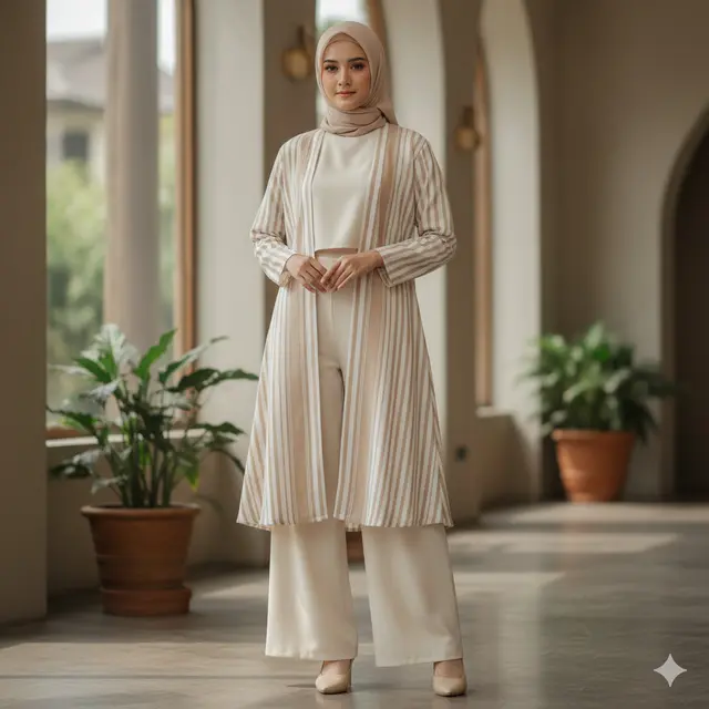 Model Baju Lurik Kombinasi Polos Terbaru