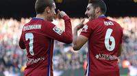 Dua pemain Atletico Madrid, Antoine Griezmann (kiri) dan Koke (kanan). (AFP/Josep Lago)