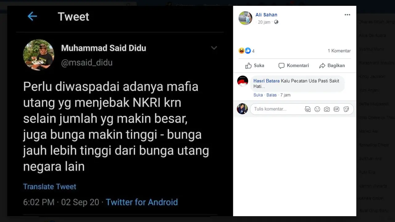 Hoaks bunga utang Indonesia