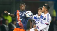 Rafael bek Lyon melakukan salah umpan yang berdampak menjadi gol bagi Montpellier dalam lanjutan kompetisi Ligue 1, Prancis.