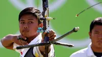 Pepanah Indonesia, Riau Ega Agatha, akan tampil pada babak eliminasi cabang panahan nomor individual putra Olimpiade Rio de Janeiro 2016, Senin (8/8/2016). (Rio2016.com)