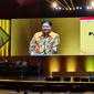 Ketua Umum Golkar, Airlangga Hartarto, dalam Rapat Kerja Daerah (Rakerda) di Sentul, Bogor, Jumat (3/6/2022) (Liputan6.com/Achmad Sudarno)