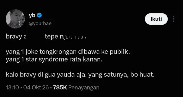 Reza Arap Beri Sentilan untuk Tepe dan Bravy