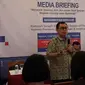 Direktur Eksekutif Center for Indonesia Taxation Analysis (CITA) Yustinus Prabowo saat media briefing soal Network Sharing di Jakarta. Liputan6.com/Agustinus Mario Damar