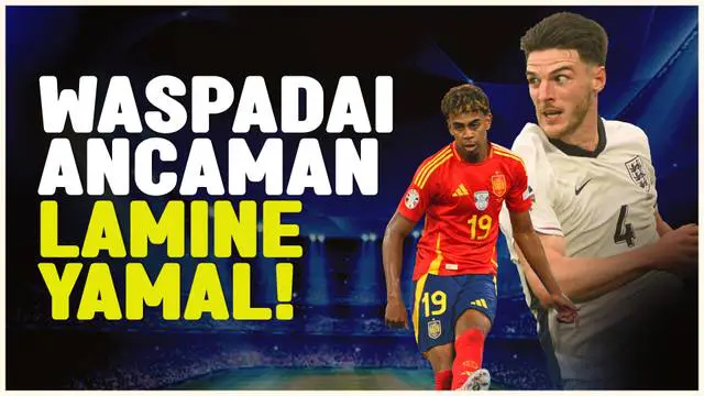 Berita video gelandang Timnas Inggris, Declan Rice, mengutarakan bahwa pergerakan Lamine Yamal dari sisi sayap Timnas Spanyol, bisa menjadi ancaman gawang The Thress Lions jelang Final Euro 2024.