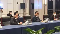 Menteri BUMN Erick Thohir beserta delegasi Indonesia yang diketuai Menko Kemaritiman dan Investasi Luhut Binsar Panjaitan melakukan pertemuan tingkat tinggi dengan pejabat pemerintahan China, pada Sabtu, 5 Mei 2021. Dok BUMN