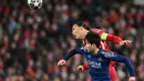 Keunggulan 1-0 PSG atas Liverpool bertahan hingga babak pertama usai. (Oli SCARFF/AFP)