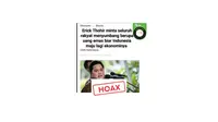 Cek fakta artikel Erick Thohir minta rakyat sumbang uang emas