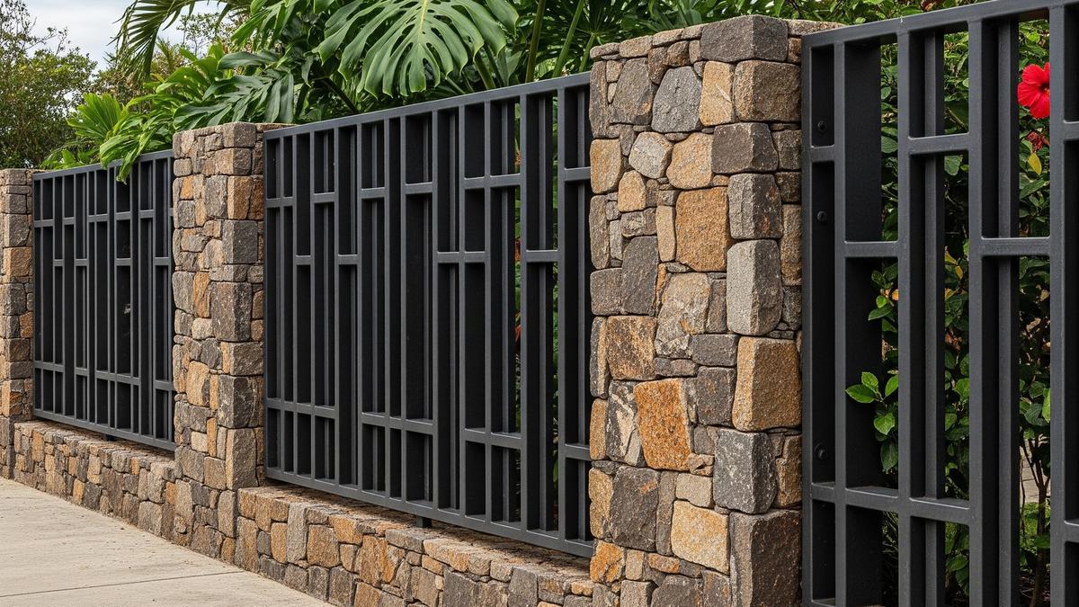 7 Model Pagar Batu Alam agar Terlihat Estetik dengan Kombinasi Besi yang Menarik