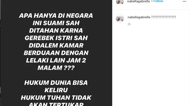 Nabella Gabrella adik Vicky Prasetyo curhat di Instagram terkait masalah yang menimpa kakaknya