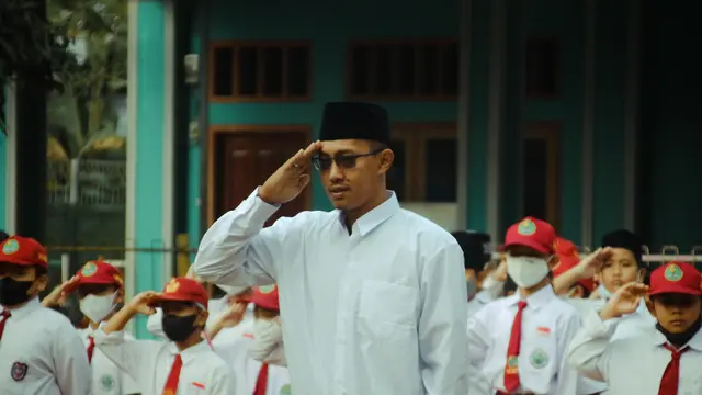 Ilustrasi upacara, sekolah.