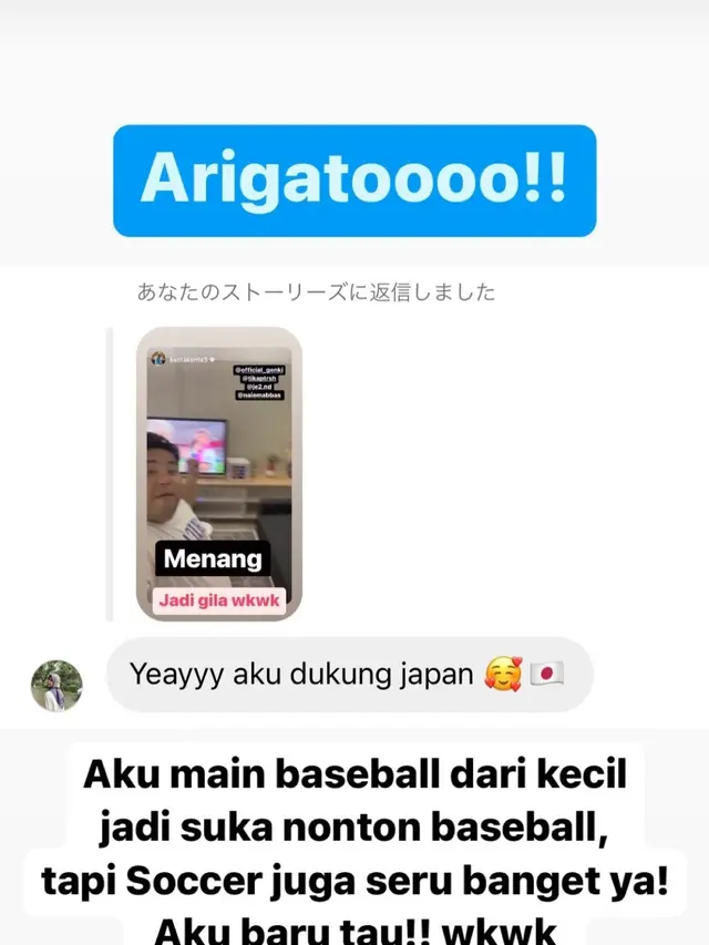 Momen Haruka Eks JKT48 Hingga Hiroaki Kato Saat Dukung Jepang di Piala Dunia 2022. (Instagram.com/