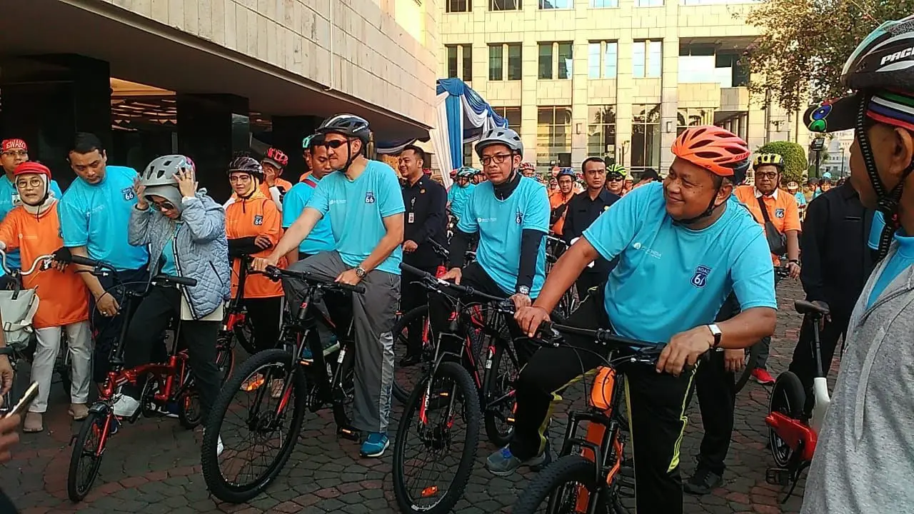 Bank Indonesia (BI) menggelar acara puncak perayaan HUT BI ke-66 dengan mengadakan acara Gowes Transformasi Nusantara 2019.
