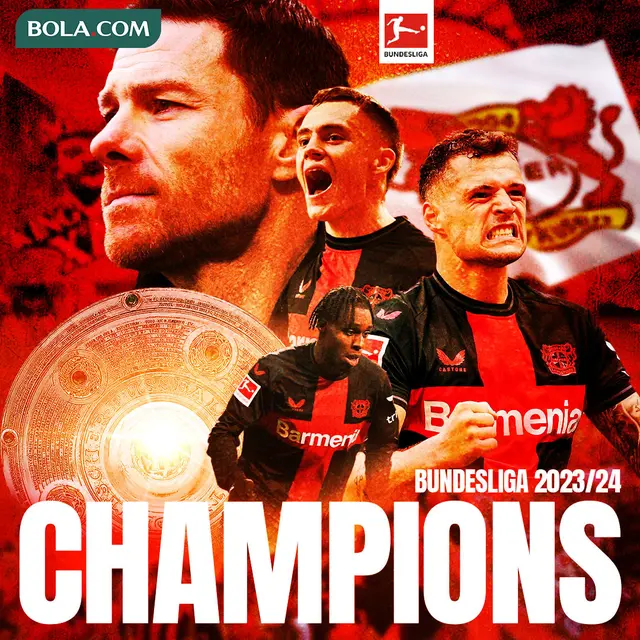 Bundesliga - Ilustrasi Bayer Leverkusen Juara Bundesliga Musim 2023/24 - Ver 2