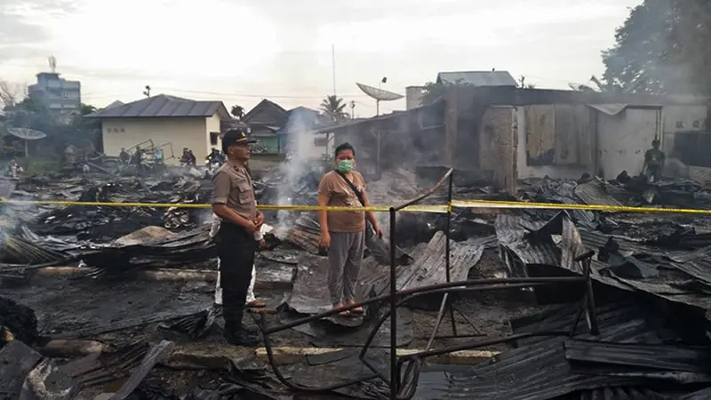 kebakaran di Pasar TPO Monza Tanjung Balai