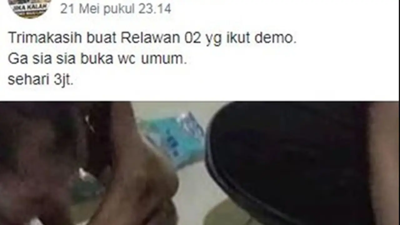 Pria Ini Dapat Untung Rp 3 Juta Buka WC Umum Saat Aksi Demo 22 Mei