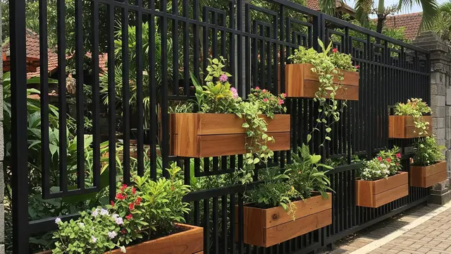 Model Pagar dengan Tanaman Berduri