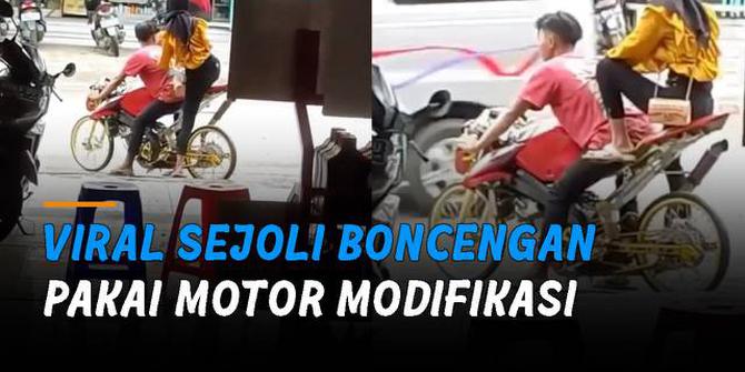 VIDEO: Viral Sejoli Boncengan Pakai Motor Modifikasi, Posisi Kaki si Cewek Bikin Salah Fokus