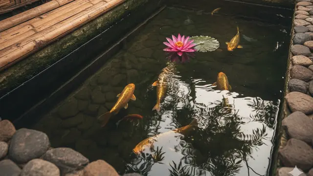 Model Kolam Ikan Minimalis Batu Alam Bikin Rumah Adem dan Estetik. AI