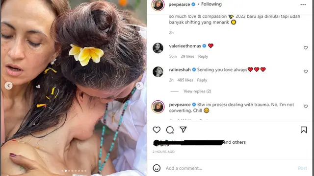 Pevita Pearce jalani ritual untuk menyembuhkan trauma (Foto: Instagram/@pevpearce)