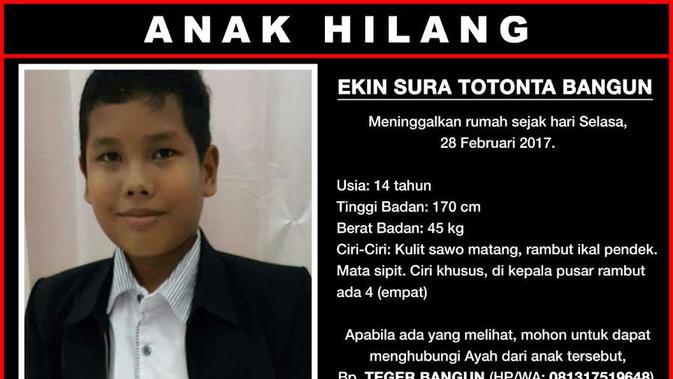 Keberadaan Ekin Siswa Smp Di Bogor Yang Hilang Masih Misterius News Liputan6 Com