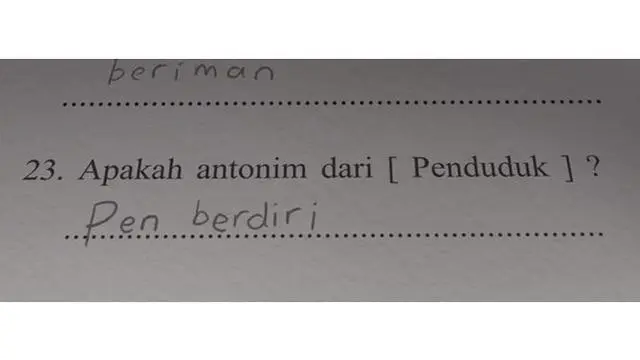 6 Jawaban Polos Anak SD di Soal Ujian, Bikin Guru Senyum Tipis