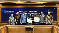 Subholding PT Krakatau Steel (Persero) Tbk (PT KS) yaitu PT Krakatau Sarana Infrastruktur (PT KSI) menandatangani perjanjian pembiayaan dengan PT Sarana Multi Infrastruktur (Persero) (PT SMI)