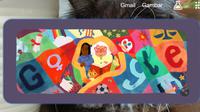Ilustrasi Hari Perempuan Internasional dipajang jadi Google Doodle pada 8 Maret 2024 (Liputan6.com/ Agustin Setyo Wardani)