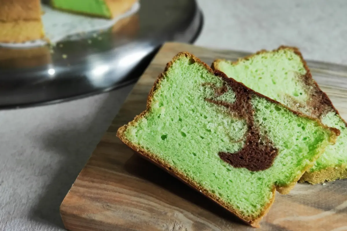 bolu pandan marmer coklat