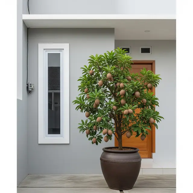Pohon Buah Mini Ini Bikin Depan Rumah Minimalis Type 45 (Image by Gemini AI)