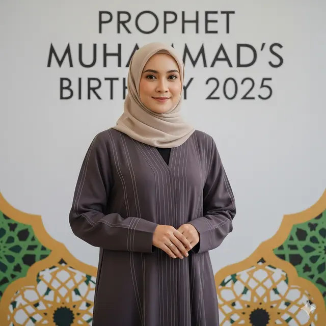 Abaya polos untuk pengajian Maulid Nabi (Foto: AI)