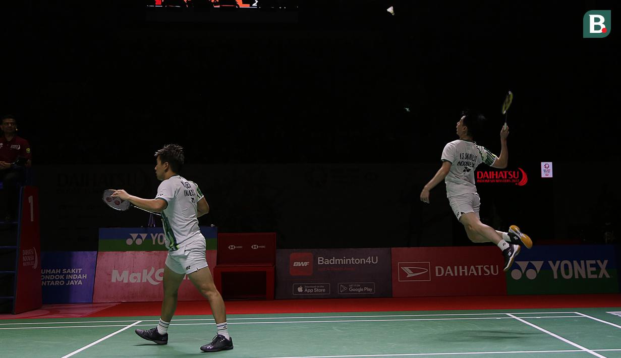 Jadi wajar saja jika penampilan Marcus/Kevin belum maksimal meski berhasil lolos hingga babak semifinal Daihatsu Indonesia Masters 2022. (Bola.com/Ikhwan Yanuar)