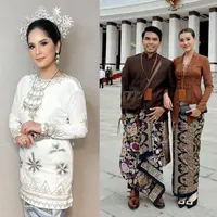 Melihat deretan busana selebritas Tanah Air yang mengikuti upacara HUT ke-79 RI di Istana Negara, IKN Nusantara.