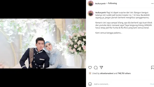 Ria Ricis - Teuku Ryan (Foto: Instagram/@teukuryantr)