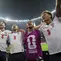 Dari kiri) gelandang Inggris #10, Jude Bellingham, gelandang #08, Elliot Anderson, gelandang #04, Declan Rice, penyerang #09, Harry Kane dan bek #03, Nico O'Reilly, merayakan kemenangan setelah memenangkan pertandingan babak 16 besar Piala Dunia 2026 antara Meksiko dan Inggris di Stadion Kota Meksiko di Kota Meksiko pada 6 Juli 2026. (Rodrigo OROPEZA/AFP)