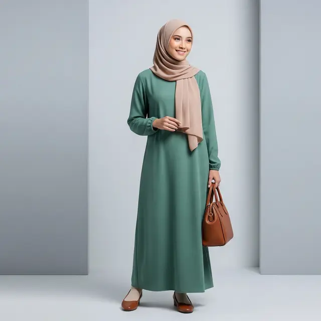Inspirasi Padu Padan Wanita: Dress Muslim dan Hijab Pashmina