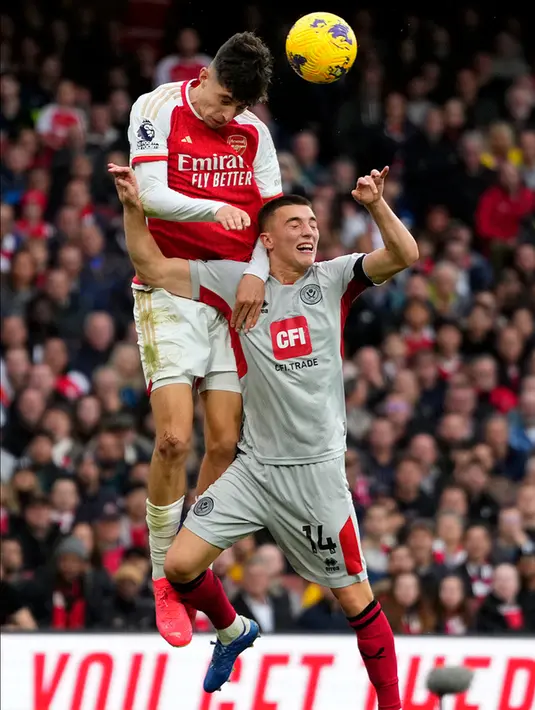 <p>Hasil ini membuat Arsenal naik ke posisi kedua klasemen sementara Liga Inggris dengan 21 poin dari 10 pertandingan. Sedangkan Sheffied terbenam di dasar klasemen atau peringakt 20 dengan 1 poin. (AP Photo/Kirsty Wigglesworth)</p>