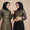 Model Gamis Batik Brokat Warna Hitam Gold Terbaik. Gemini
