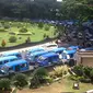 Ratusan sopir angkot dari 25 jalur di Kota Malang, Jawa Timur, demo besar-besaran (Liputan6.com/ Zainul Arifin)