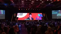 Presiden Joko Widodo (Jokowi) memberikan sambutan pada acara Lembaga Pengelola Dana Pendidikan (LPDP) Festival 2023 di The Kasablanka Hall, Jakarta, Kamis (3/8) (Muhammad Genantan Saputra/Merdeka.com)