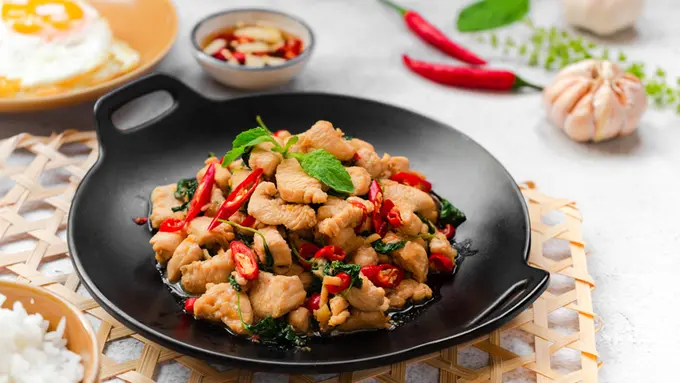 resep thai chicken basil