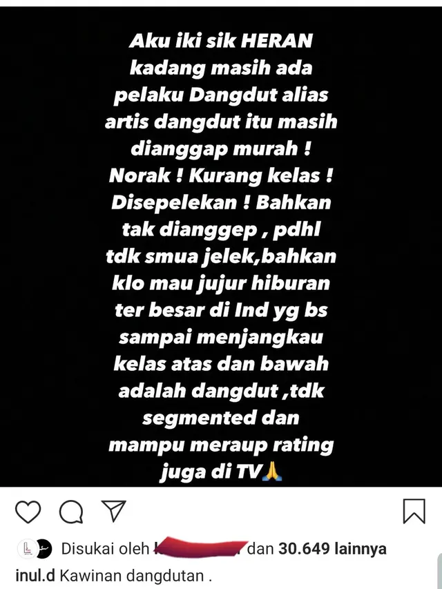 Unggahan Inul Daratista. (Foto: Instagram @inul.d)