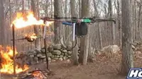 Muncul video menghebohkan yang menunjukkan cara membakar kalkun dengan alat pembakar yang ditempelkan di drone.