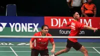 Ronald Alexander/Melati Daeva Oktavianti tanpa kesulitan berarti melaju mulus ke babak kedua Indonesian Masters 2016, Selasa (6/9/2016). (PBSI)