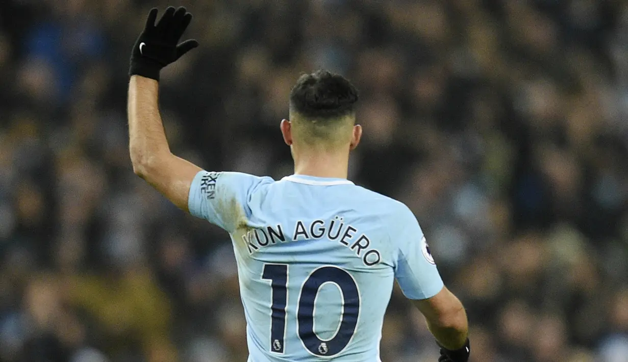 4. Sergio Aguero - Kun merupakan nama panggilan yang diberikan kakek nya pada Aguero kecil. Nama itu terinspirasi dari salah satu tokoh kartun Jepang bernama Kum Kum. (AFP/Oli Scarff)