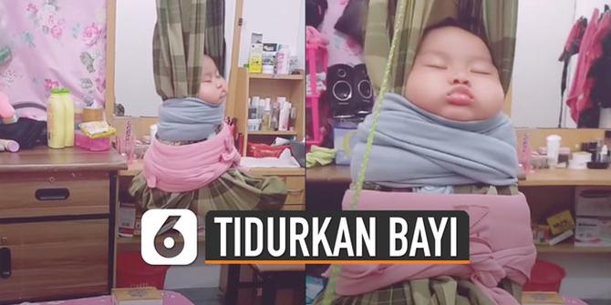 VIDEO: Viral Cara Unik Tidurkan Bayi Pakai Ayunan