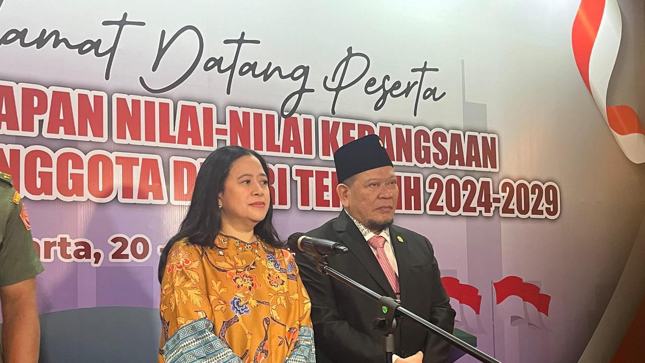 Ketua Dewan Pimpinan Pusat (DPP) PDI Perjuangan (PDIP) Puan Maharani di Hotel Shangri La, Jakarta Pusat, Sabtu (21/9/2024) (Liputan6.com/Winda Nelfira)