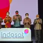 Peresmian merger Indosat-Tri yang kini bernama Indosat Ooredoo Hutchison oleh para direksinya. (Liputan6.com/ Agustinus Mario Damar).