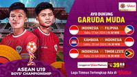 Jadwal Siaran Langsung AFF U-19 Youth Championship 2024 di Vidio. (Sumber: dok. vidio.com)