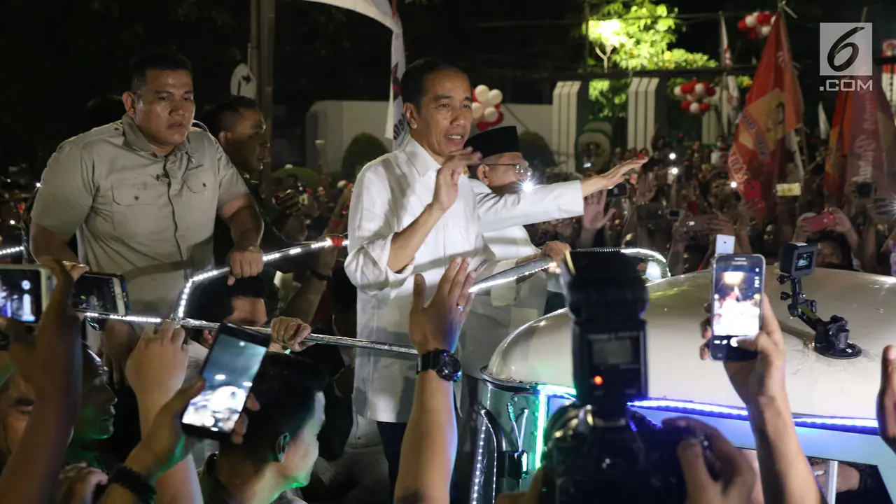 Ribuan Pendukung Lepas Jokowi-Ma'ruf Amin ke Gedung KPU